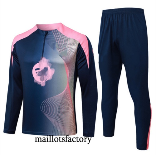 Grossiste Survetement Enfant Barcelone 2025/26 Bleu Marine/Rose