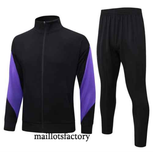 Soldes Veste Survetement Enfant Barcelone 2025/26 Noir/Violet