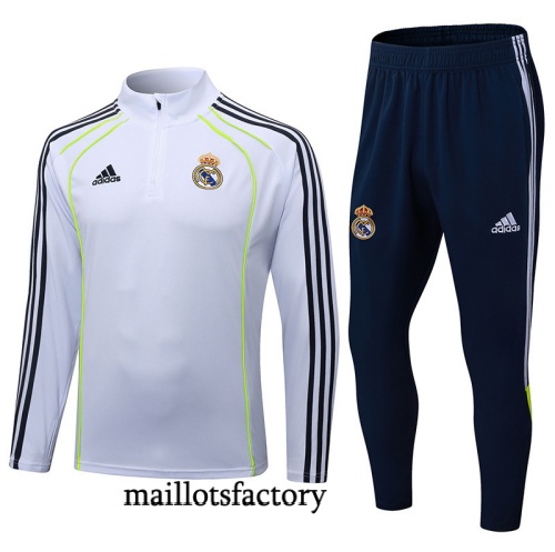 Soldes Survetement Enfant Real Madrid 2025/26 Blanc/Noir
