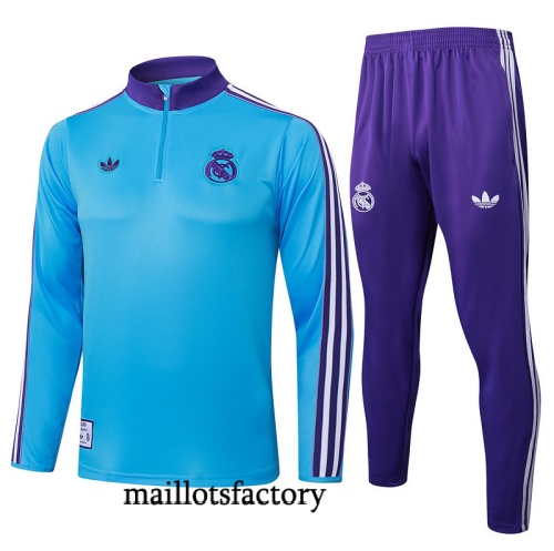 Achat Survetement Enfant Real Madrid 2025/26 Bleu Clair/Violet/Blanc
