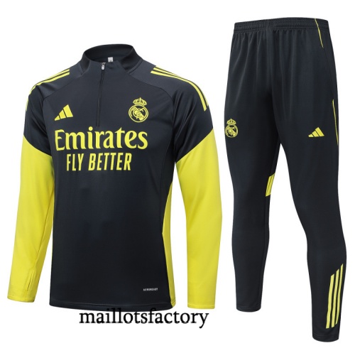 Achetez Survetement Enfant Real Madrid 2025/26 Gris foncé/Jaune