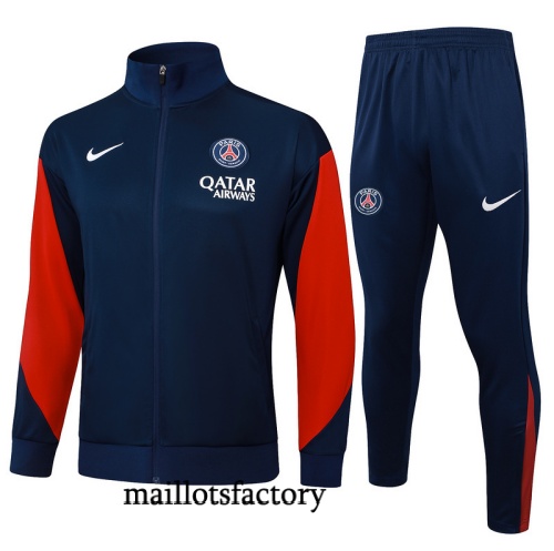 Achat Veste Survetement Enfant PSG 2025/26 Bleu Marine/Rouge