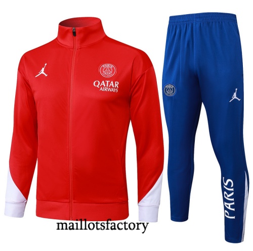Soldes Veste Survetement Enfant PSG 2025/26 Rouge/Blanc/Bleu