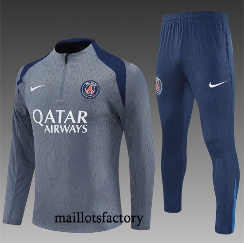 Grossiste Survetement Enfant PSG 2025/26 Gris/Bleu Marine