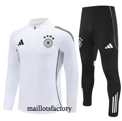 Grossiste Survetement Enfant Allemagne 2025/26 Blanc/Noir/Gris