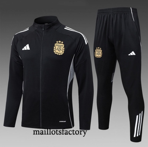Grossiste Veste Survetement Enfant Argentine 2025/26 Noir/Blanc