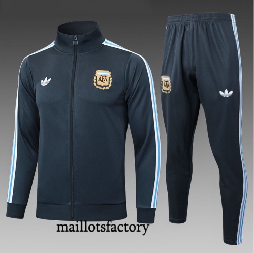 Soldes Veste Survetement Enfant Argentine 2025/26 Gris foncé/Bleu