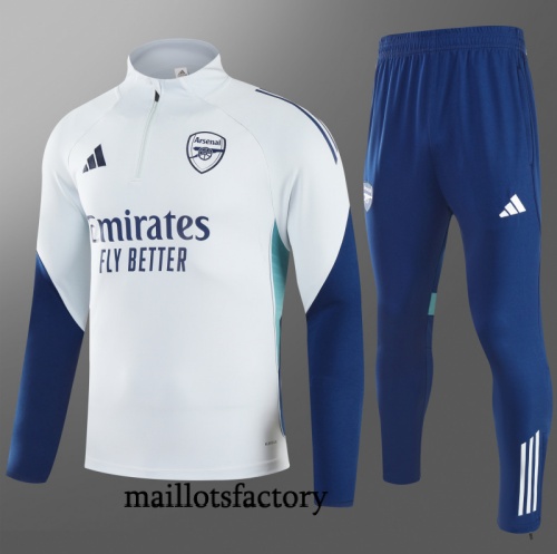 Grossiste Survetement Enfant Arsenal 2025/26 Gris Clair/Bleu Marine