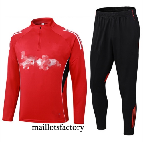 Achetez Survetement Enfant Manchester United 2025/26 Rouge/Noir/Blanc