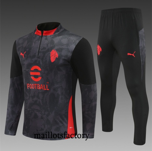 Soldes Survetement Enfant AC Milan 2025/26 Noir/Rouge