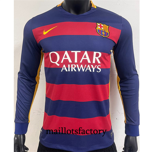 Nouveau Maillot du Retro Barcelone 2015-16 Domicile Manche Longue