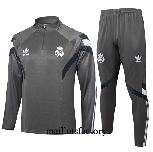 Grossiste Survetement Enfant Real Madrid 2024/25 gris