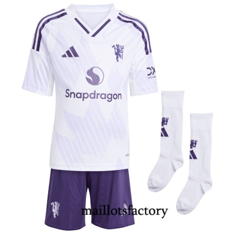 Maillot du Manchester United Enfant 2025/26 Exterieur Blanc