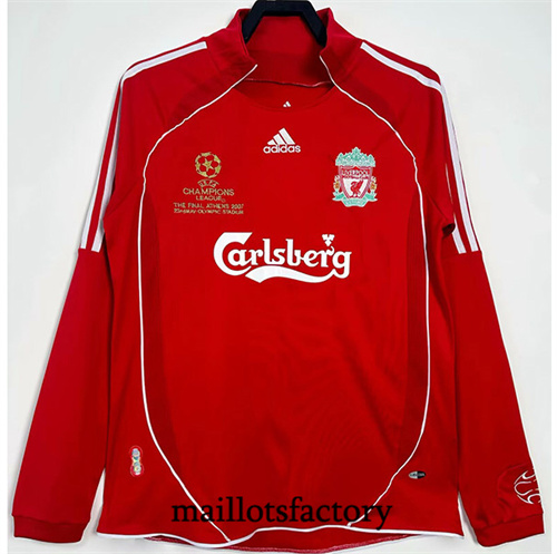 Maillot du Retro Liverpool 2006-08 Domicile Manche Longue Champions League