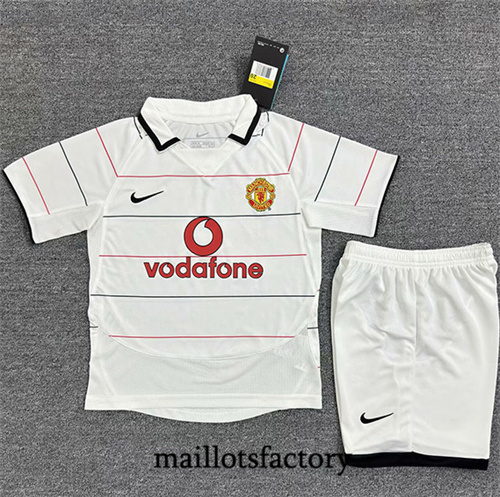 Maillot du Retro Manchester United Enfant 2003-05 Blanc