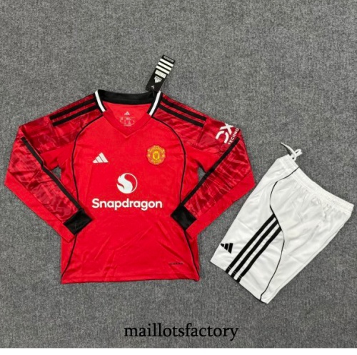 Maillot du Manchester United Enfant 2025/26 Domicile Manche Longue