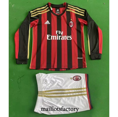 Maillot du Retro AC Milan Enfant 2013-14 Domicile Manche Longue