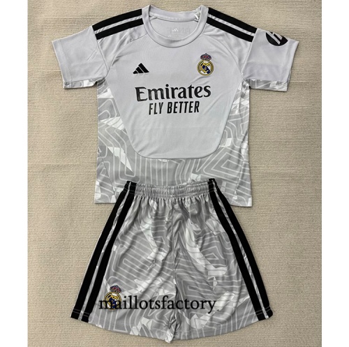 Maillotsfactory Soldes Maillot du Foot Real Madrid Enfant 2026/27 Gardien De But Gris