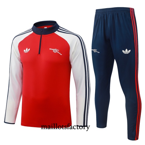 Maillotsfactory Nouveau Survetement Enfant Arsenal 2026/27 Rouge/blanc cassé