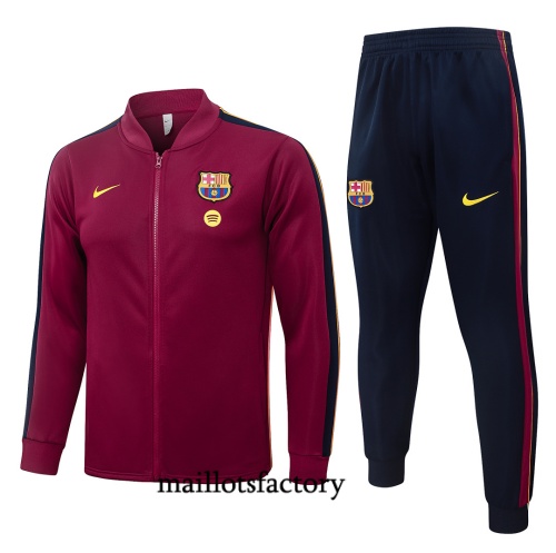 Maillotsfactory Soldes Veste Survetement Enfant Barcelone 2026/27 Jujube Rouge