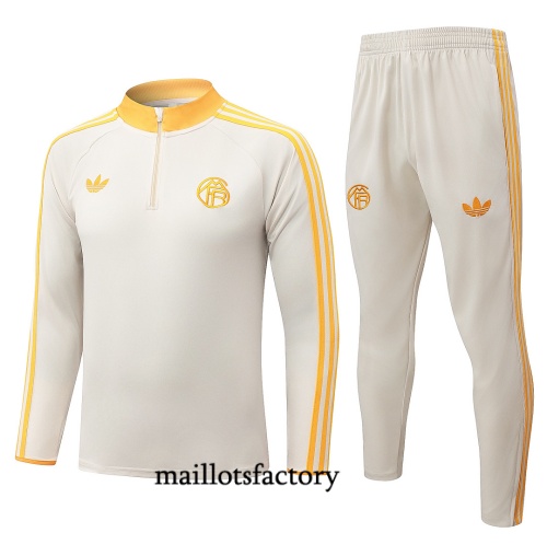 Maillotsfactory Grossiste Survetement Enfant Bayern Munich 2026/27 blanc cassé/Orange