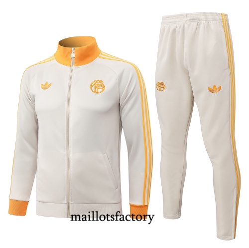 Maillotsfactory Site Veste Survetement Enfant Bayern Munich 2026/27 blanc cassé/Orange