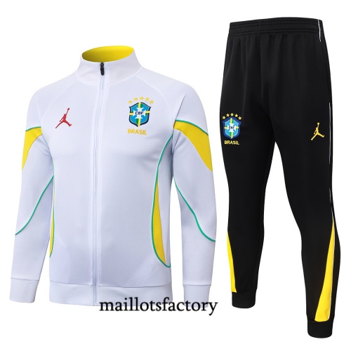 Maillotsfactory Site Veste Survetement Enfant Brésil 2026/27 Blanc