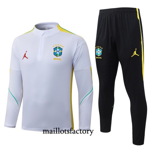 Maillotsfactory Grossiste Survetement Enfant Brésil 2026/27 Blanc