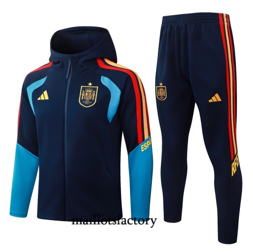 Maillotsfactory Achat Veste Survetement Enfant Espagne à capuche 2026/27 Bleu Marine