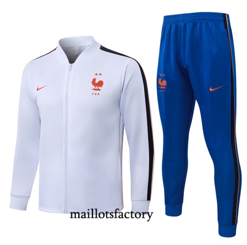 Maillotsfactory Nouveau Veste Survetement Enfant France 2026/27 Blanc