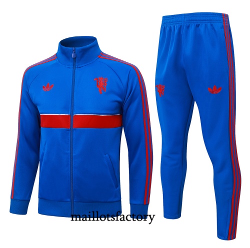 Maillotsfactory Achat Veste Survetement Enfant Manchester United 2026/27 Bleu