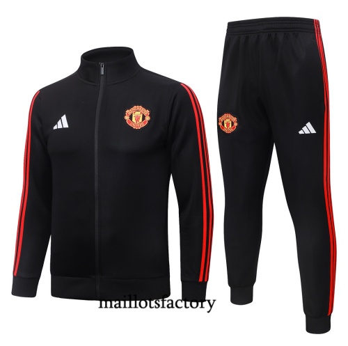 Maillotsfactory Site Veste Survetement Enfant Manchester United 2026/27 Noir/Rouge