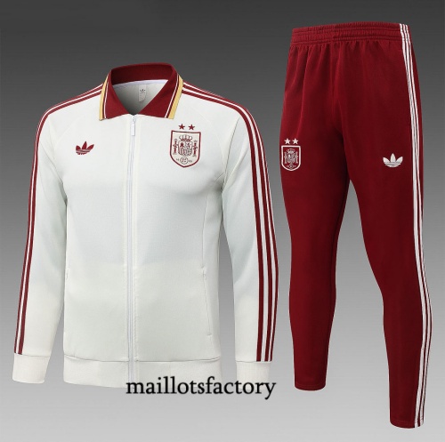 Maillotsfactory Achetez Veste Survetement Espagne 2026/27 2 étoiles blanc cassé
