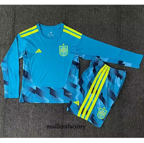 Maillot du Espagne Enfant 2026/27 Gardien de but Manche Longue Bleu