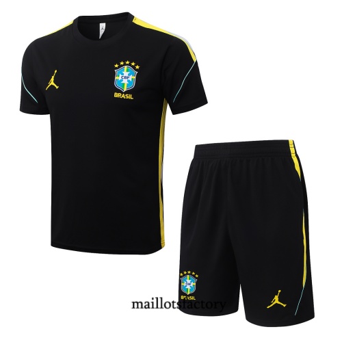 Maillotsfactory Achetez Maillot d'entrainement Brésil + Shorts 2026/27 Noir/Jaune