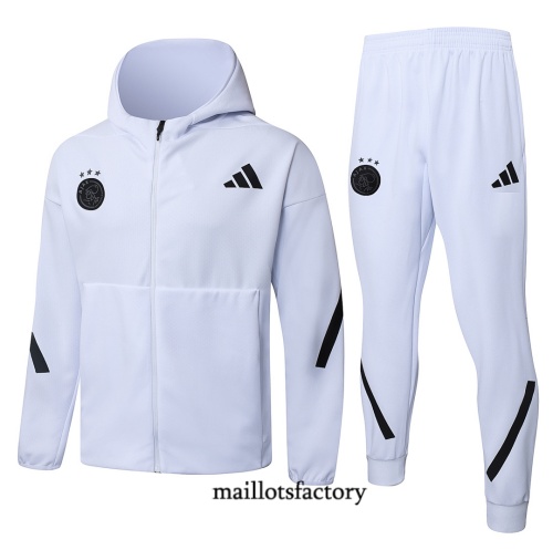 Maillotsfactory Soldes Veste Survetement AFC Ajax à capuche 2026/27 Blanc