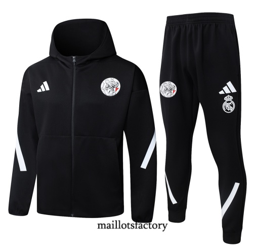 Maillotsfactory Achetez Veste Survetement AFC Ajax à capuche 2026/27 Noir