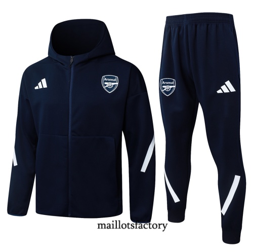 Maillotsfactory Achetez Veste Survetement Arsenal à capuche 2026/27 Bleu Marine