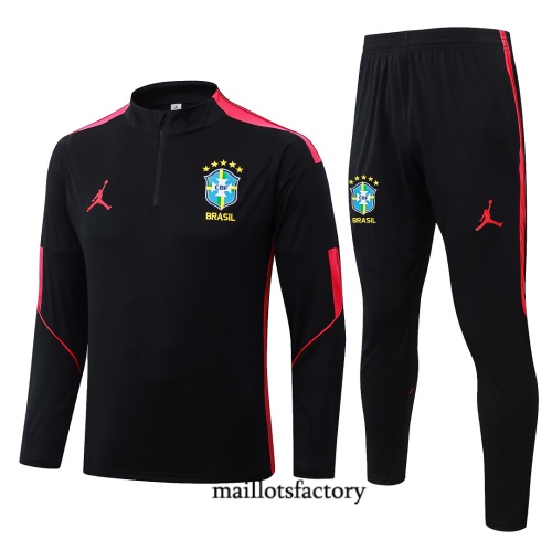 Maillotsfactory Nouveau Survetement Brésil 2026/27 Noir/Rouge