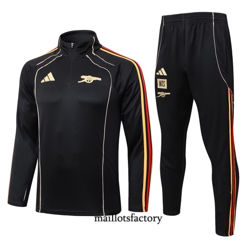 Maillotsfactory Soldes Survetement Enfant Arsenal 2026/27 Noir Retro