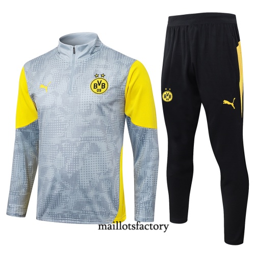 Maillotsfactory Nouveau Survetement Enfant Borussia Dortmund 2026/27 Gris Clair