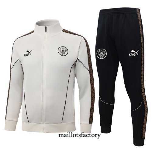 Maillotsfactory Site Veste Survetement Enfant Manchester City 2026/27 blanc cassé