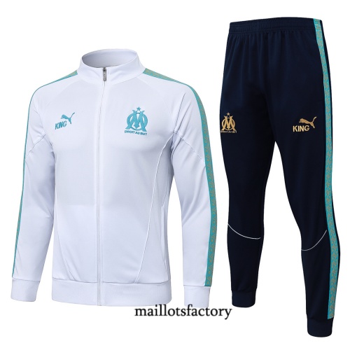 Maillotsfactory Nouveau Veste Survetement Enfant Marseille 2026/27 Blanc