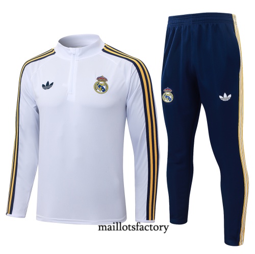 Maillotsfactory Site Survetement Enfant Real Madrid 2026/27 Blanc/Jaune