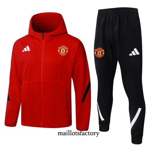 Maillotsfactory Nouveau Veste Survetement Manchester United à capuche 2026/27 Rouge