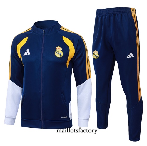 Maillotsfactory Soldes Veste Survetement Real Madrid 2026/27 Bleu Marine/Blanc