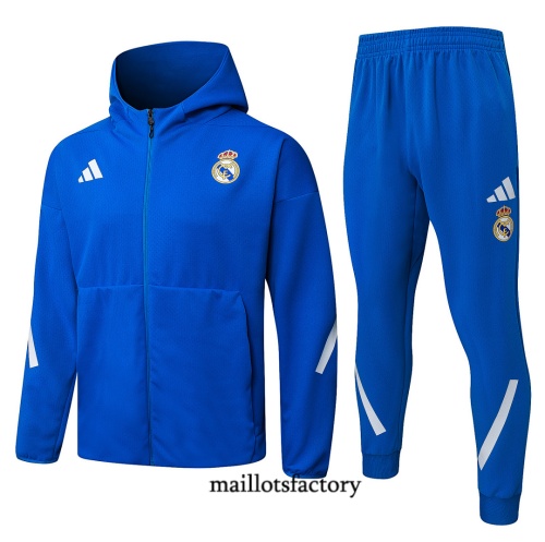 Maillotsfactory Nouveau Veste Survetement Real Madrid à capuche 2026/27 Bleu